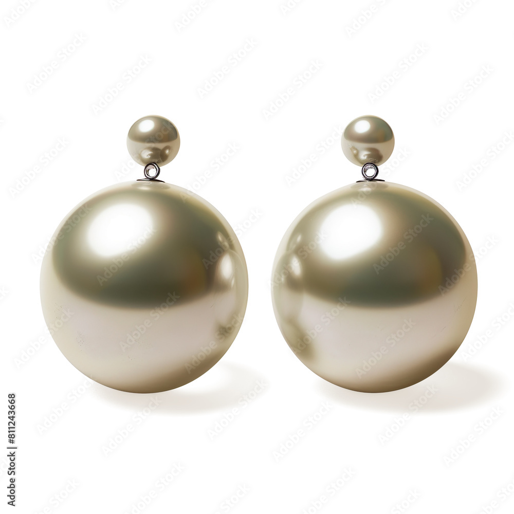 A pair of pearl earring without any girl item isolated on a transparent background
A pair of pearl earring without any girl item isolated on a transparent background