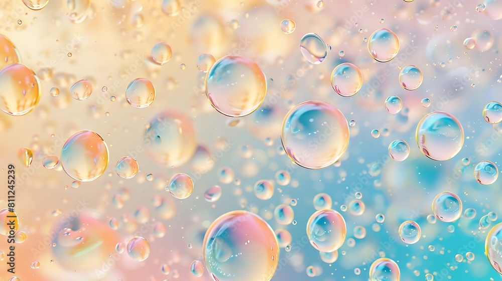 Abstract bubbles on a pastel background