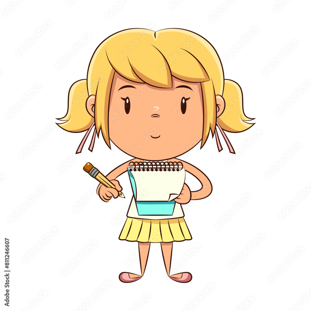 Girl, writing, notepad, pencil, writer, cute, child Girl, writing, notepad, pencil, writer, cute, child