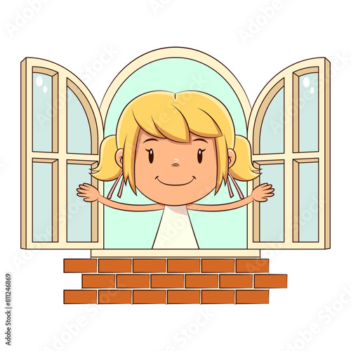 Child opening window