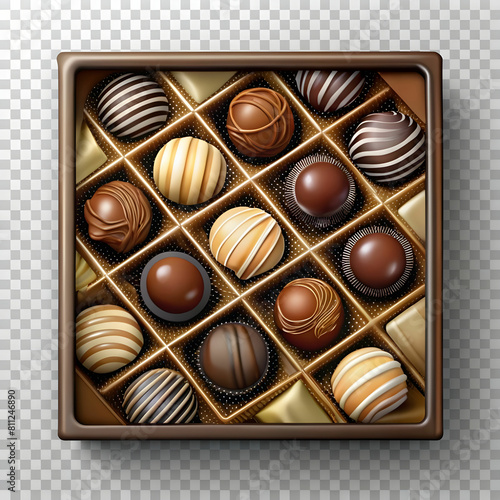 box of chocolate candies isolated on transparent © athar