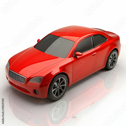 free vector red sedan car isolated on white vector