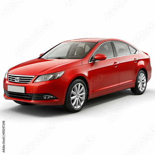 free vector red sedan car isolated on white vector