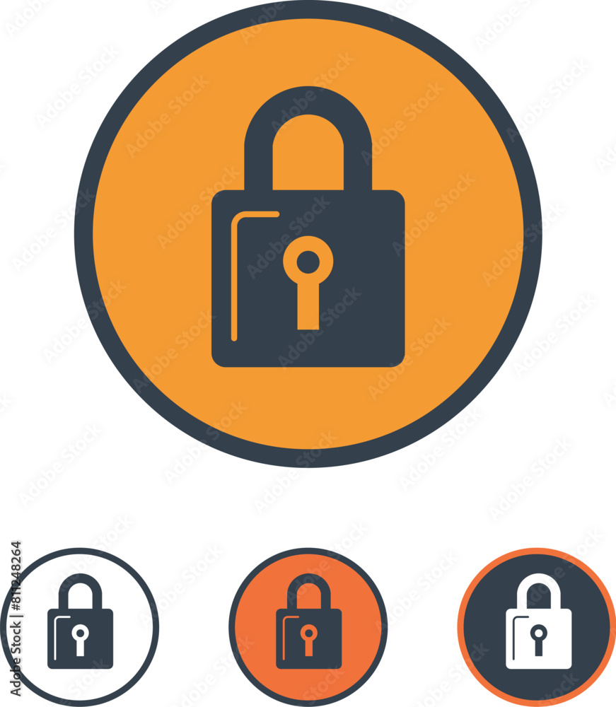 Vector icon set with padlock symbol. Vector icon set with padlock symbol.