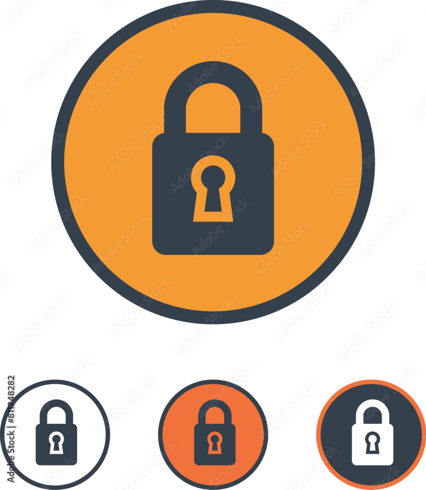 Vector lock icon set with padlock symbol.
Vector lock icon set with padlock symbol.