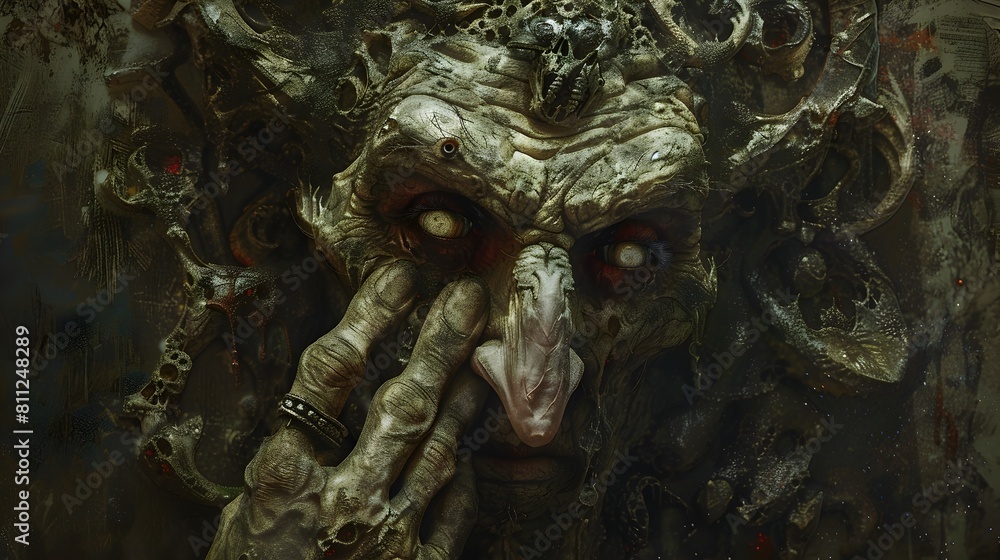 Fototapeta premium Grotesque Pedagogy of the Monstrous Maestro Shaping Disciples Minds