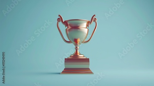 Winner's Trophy - Blue Background - Minimalist Sports Design