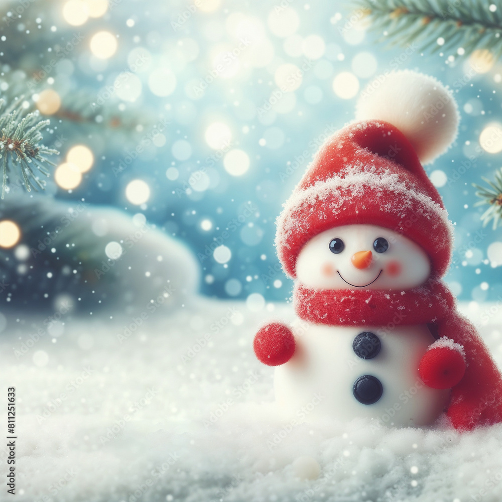 Snowman with decor. AI-generted