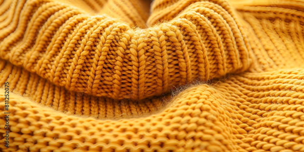 Fototapeta premium Close-up of a cozy yellow sweater.