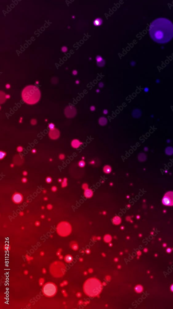 Soft bokeh and particle background. Defocused dust bokeh moving diagonally background with flying bright particles over red blue color background. Soft bokeh and particle background. Defocused dust bokeh moving diagonally background with flying bright particles over red blue color background.