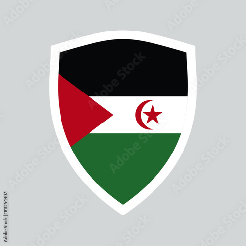 Sahrawi Arab Democratic Republic Flag in shiels Shape Free Download Sahrawi Arab Democratic Republic Flag in shiels Shape - GFXLoad