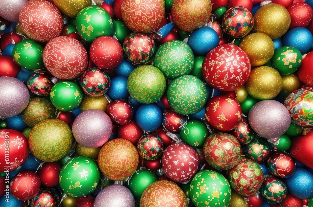 New Year's colorful balls New Year's colorful balls