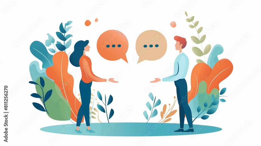 An illustration of a conflict mediation concept, depicting a professional mediator facilitating a settlement and peace agreement process between two opposing parties to resolve a dispute. An illustration of a conflict mediation concept, depicting a professional mediator facilitating a settlement and peace agreement process between two opposing parties to resolve a dispute.