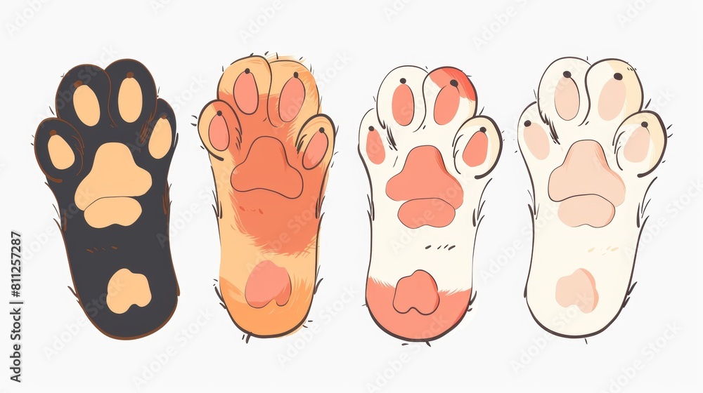 Vector illustration of cute cat paws Vector illustration of cute cat paws