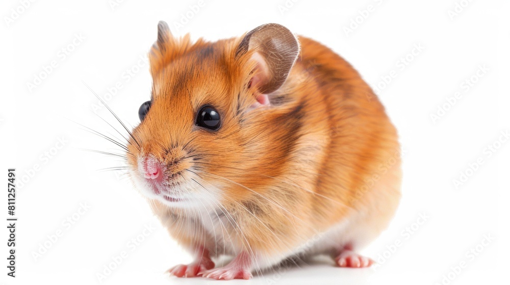 Cute hamster isolated over white background.