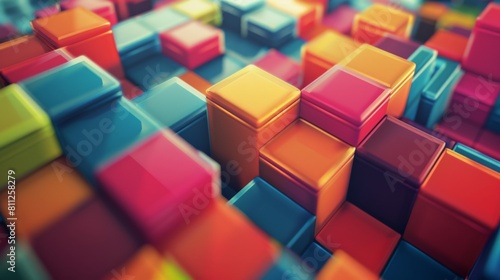 Colorful 3D cubes. photo