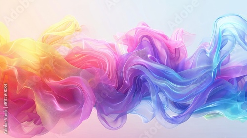 Abstract digital art, rainbow pixels dissipating like smoke realistic
