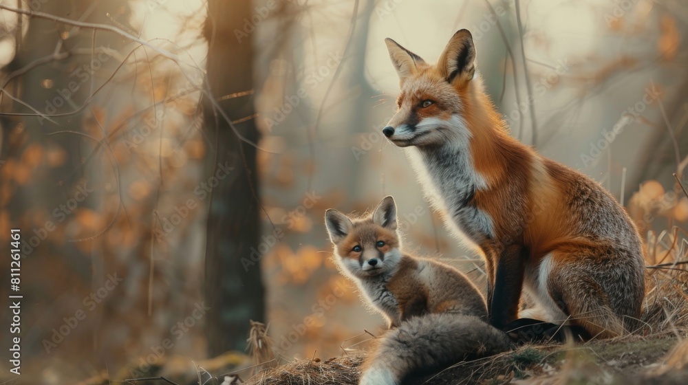 Obraz premium Fox. Photography of wild animal in natural habitat.