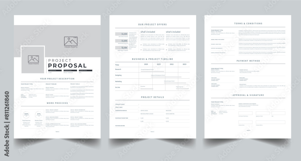 Project Proposal Template , Project Plan, Client Proposal Template , Business Proposal , Brief Proposal , Project Guide Template With 3 Page layout Design Project Proposal Template , Project Plan, Client Proposal Template , Business Proposal , Brief Proposal , Project Guide Template With 3 Page layout Design