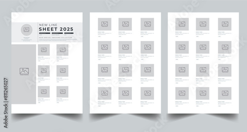 Product Line Sheet Template, Wholesale Template, Product Catalog Layout with 3 page design template