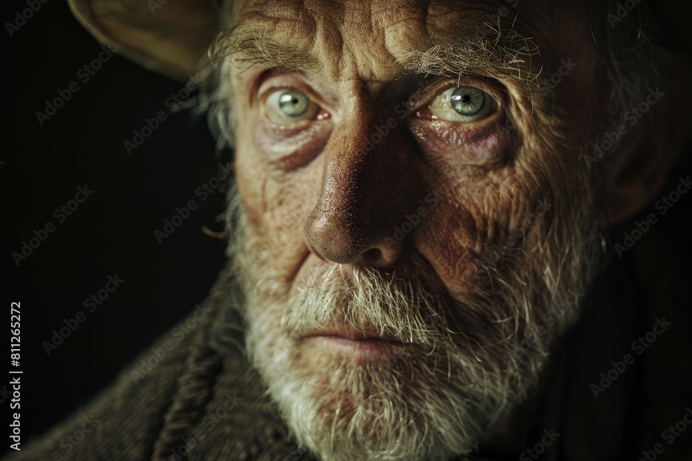 An elderly man sporting a hat on his head with a mysterious expression, A man with a mysterious expression and a hint of mischief An elderly man sporting a hat on his head with a mysterious expression, A man with a mysterious expression and a hint of mischief