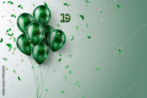 Happy 19th birthday green surprise balloon and box photo
