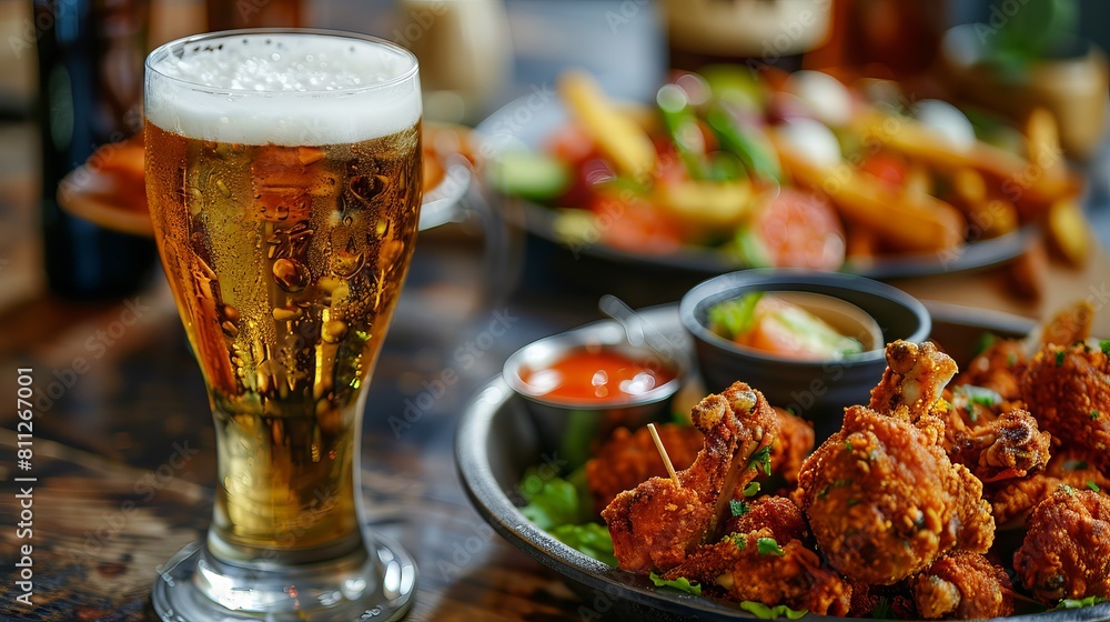 delicious chicken wings with a beer delicious chicken wings with a beer