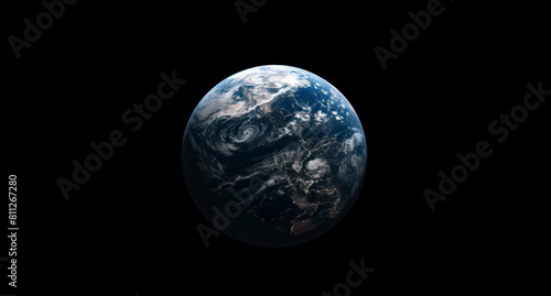 Galaxy, space and earth in orbit with dark background of universe for adventure, exploration or fantasy. Cosmos, night and wallpaper of planet in milky way solar system for astrology, astronomy
