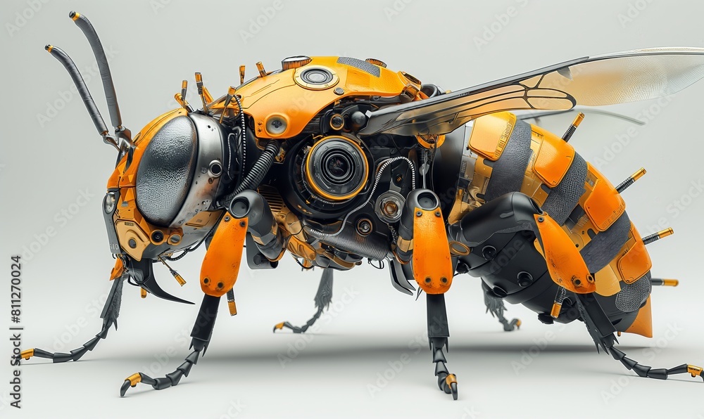 Mechanical bee on a white background. Mechanical bee on a white background.