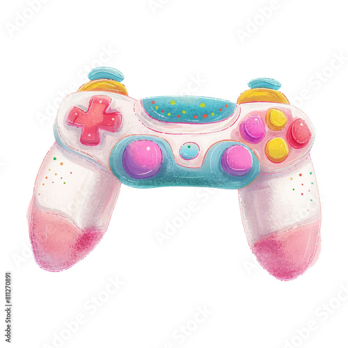 watercolor of Joystick game sport technology (14)