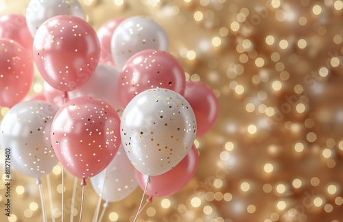 Pink and White Balloons in a Vase
