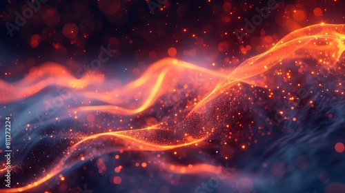 Explore the future: abstract waving particle technology backdrop.