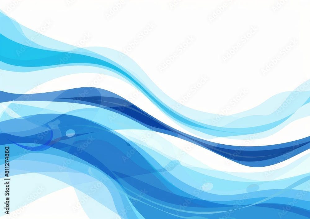 Fototapeta premium Blue wave background with white space for text, simple minimalistic style Generative AI