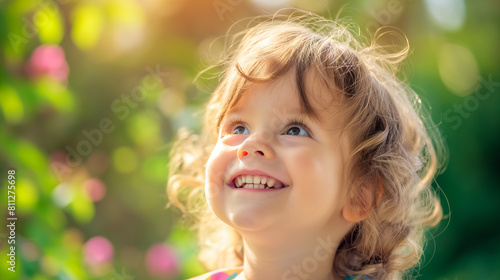 Criança fofa feliz sorrindo ao ar livre - wallpaper hd © Vitor