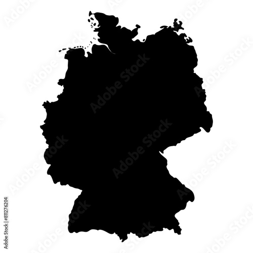 Germany map silhouette vector illustration