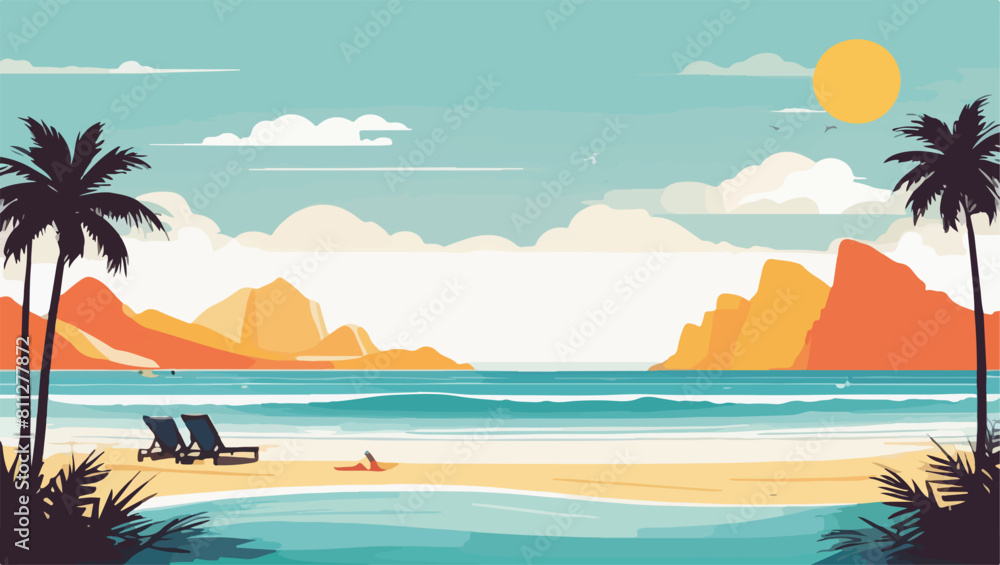 Obraz premium Beachside Bliss: Hammocks Under the Sun