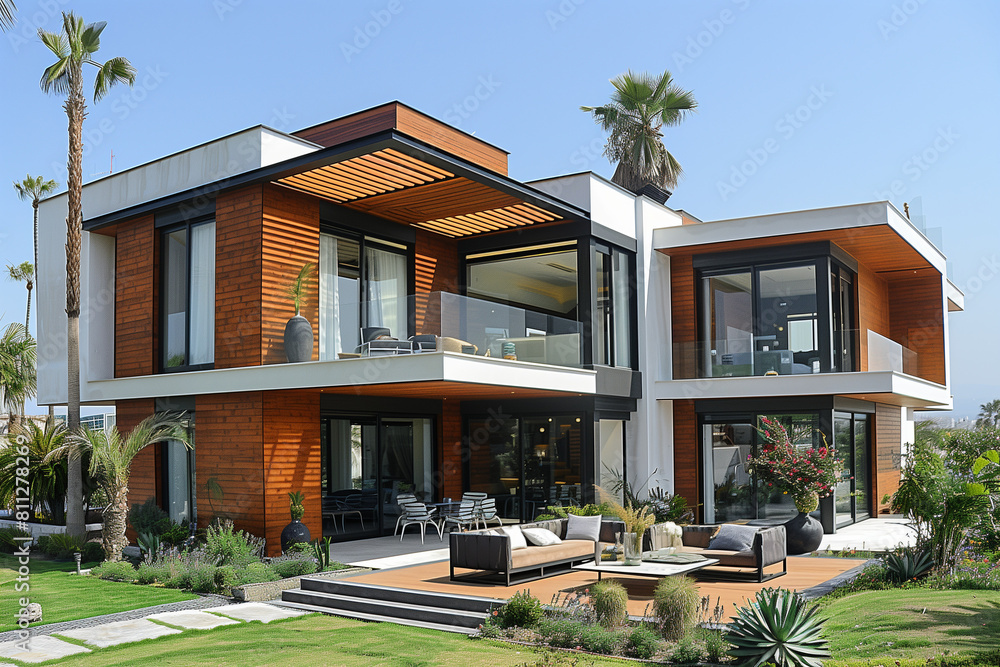 Elegant Contemporary Home with Lush Garden and Architectural Symmetry
Elegant Contemporary Home with Lush Garden and Architectural Symmetry