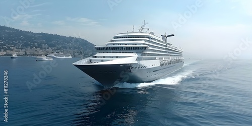 Cruise Ship in Villefranche Sur Mer: French Riviera in P Video. Concept Travel, Cruise Ship, Villefranche Sur Mer, French Riviera, Video