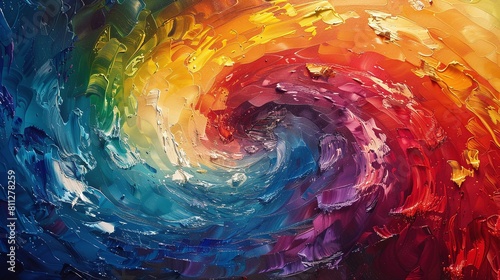 captured motion: a visual representation of a swirling color spectrum