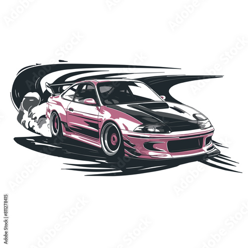 Japanese Car Stance Illustrations vector