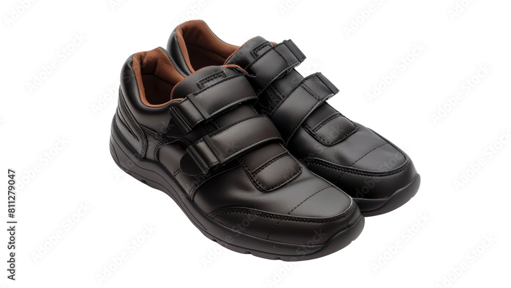 black leather boots isolated dicut PNG on transparent or white background cut out, copy space black leather boots isolated dicut PNG on transparent or white background cut out, copy space