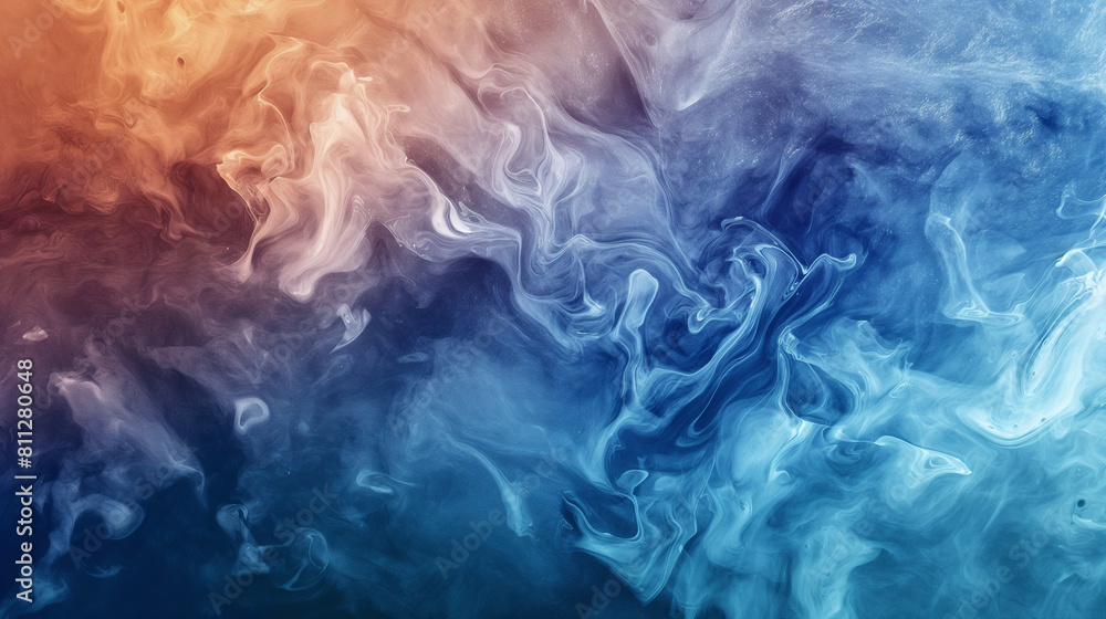 Fototapeta premium A captivating image of watercolor pigments being dropped into a pool of water, creating intricate patterns and gradients as they spread and diffuse. Dynamic and dramatic compositio