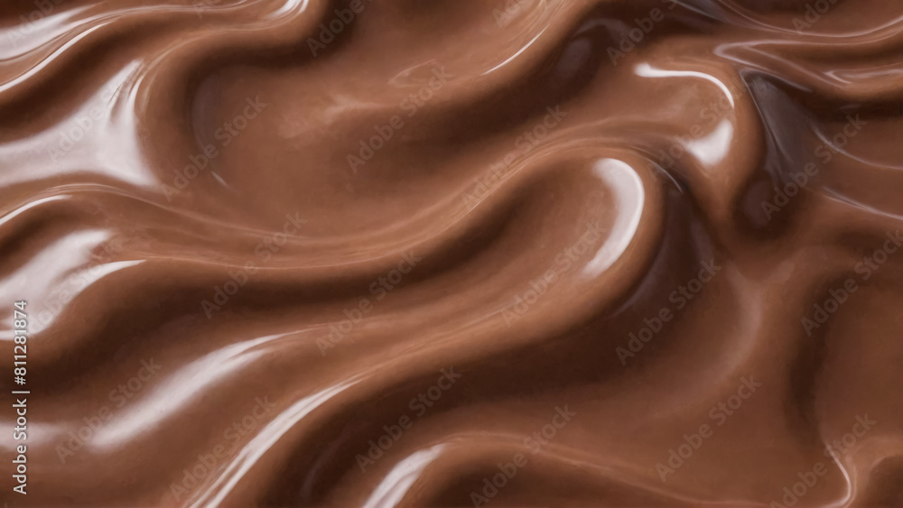 Texture Silken creamy Waves of Milk Chocolate. Abstract Symphony of Swirls. Luxurious expanse of swirling, rich chocolate tones evoking sense of fluid liquid motion. Natural background. Texture Silken creamy Waves of Milk Chocolate. Abstract Symphony of Swirls. Luxurious expanse of swirling, rich chocolate tones evoking sense of fluid liquid motion. Natural background.