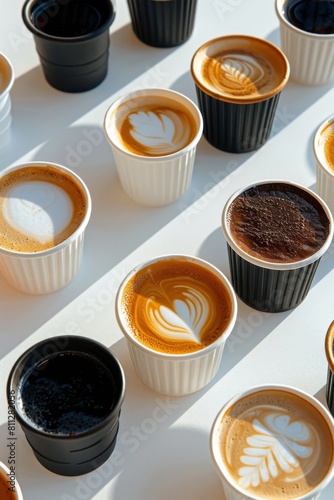 Table Filled With Cups of Coffee