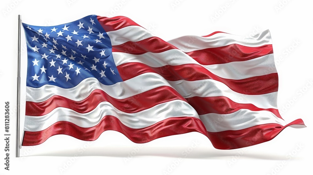 Fototapeta premium Vivid and durable American flags for indoor and outdoor use, perfect for any patriotic celebration.