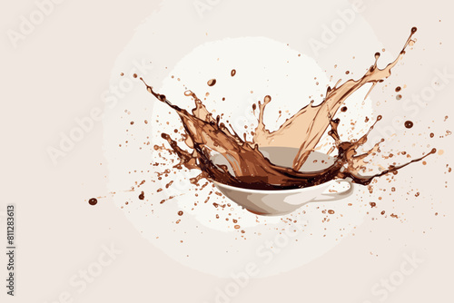 realistic vector cup of coffe on white background