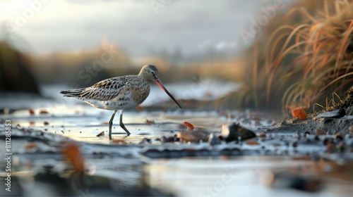 Norwegian bar tailed godwit Limosa lapponica