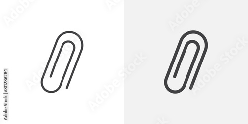 Document Clip Icon Collection. Paper Clip for Files Vector Design. Paperclip Illustration.