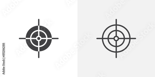 Accuracy Pointer Icon Collection. Sniper Focus Vector Design. Precision Target Sign.