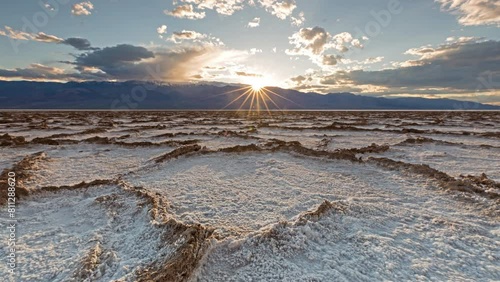Death Valley Badwater Basin Sunset Timelapse photo